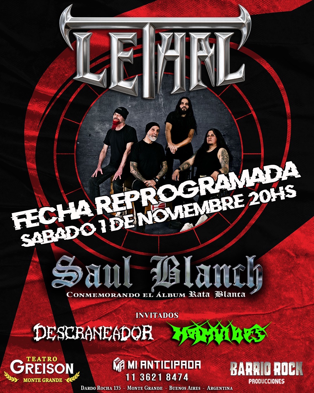 2025-11-01 | LETHAL y SAUL BLANCH En Monte Grande