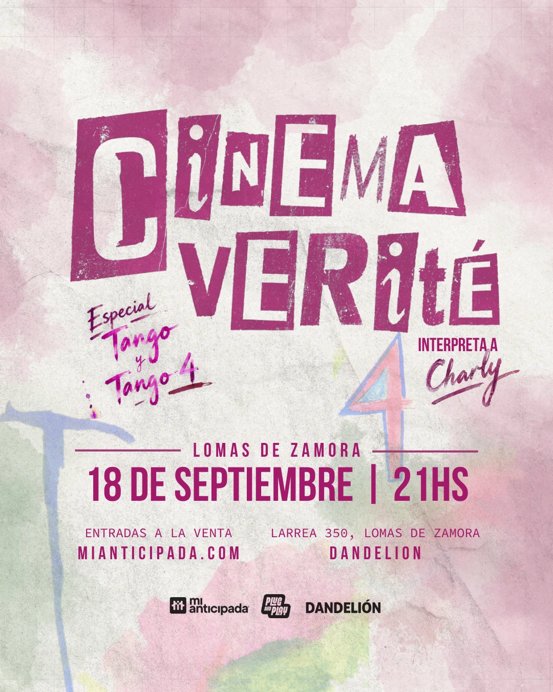 2026-09-18 | Charly por Cinema Verité en Lomas de Zamora